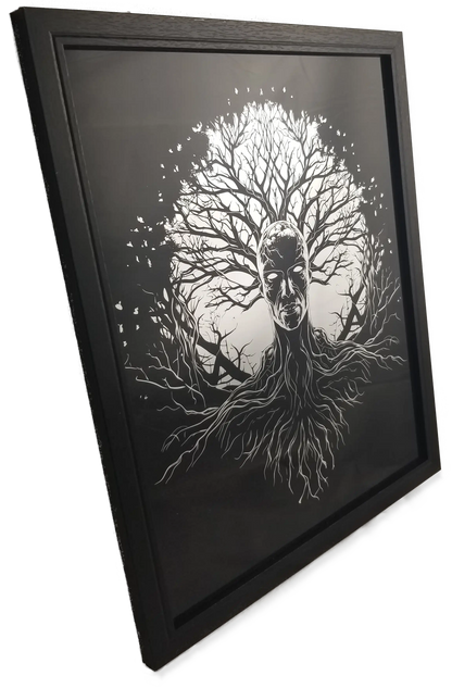 Tree of Life Man Etched Mirror Painting