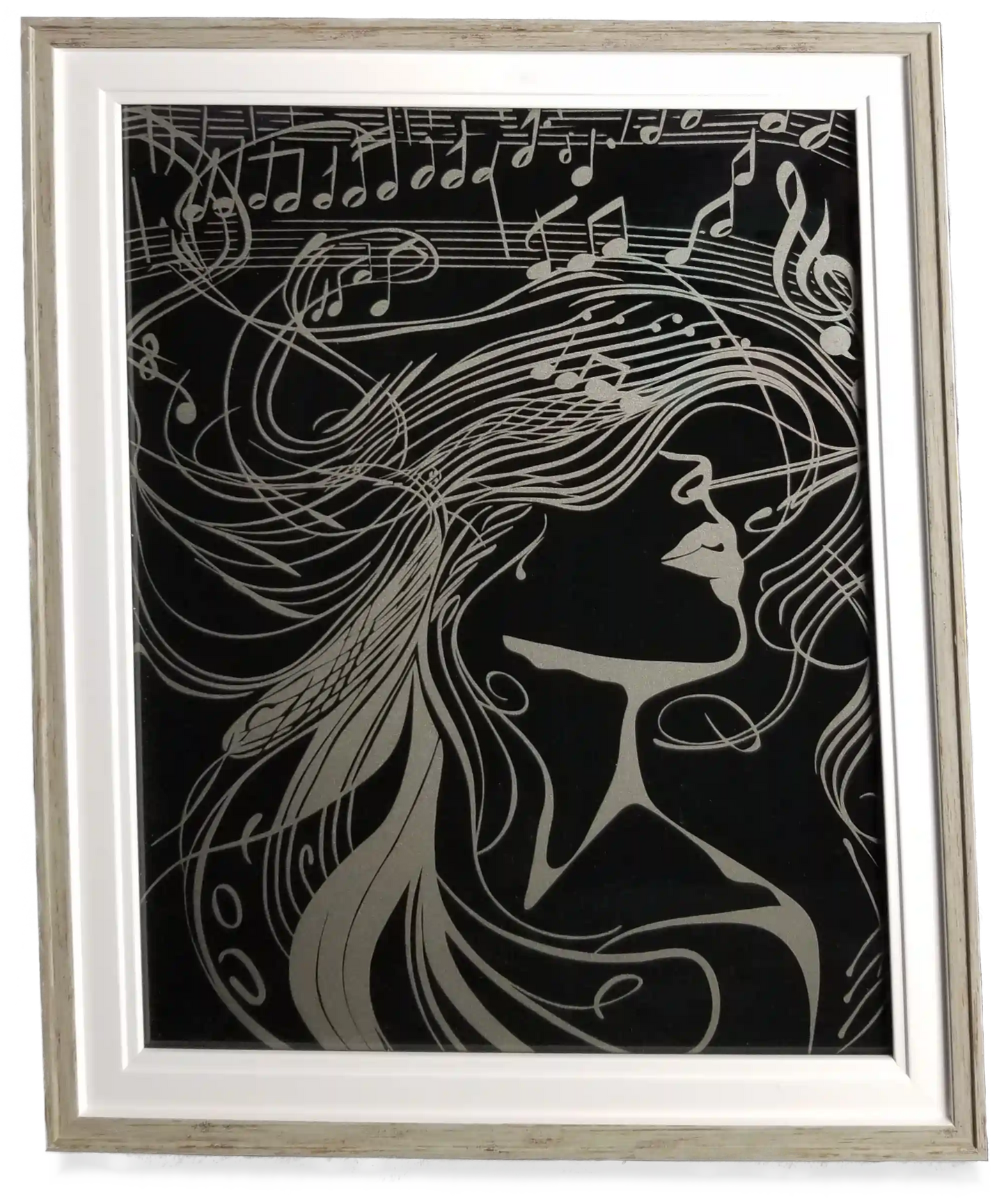 Music Etched Glass Painting